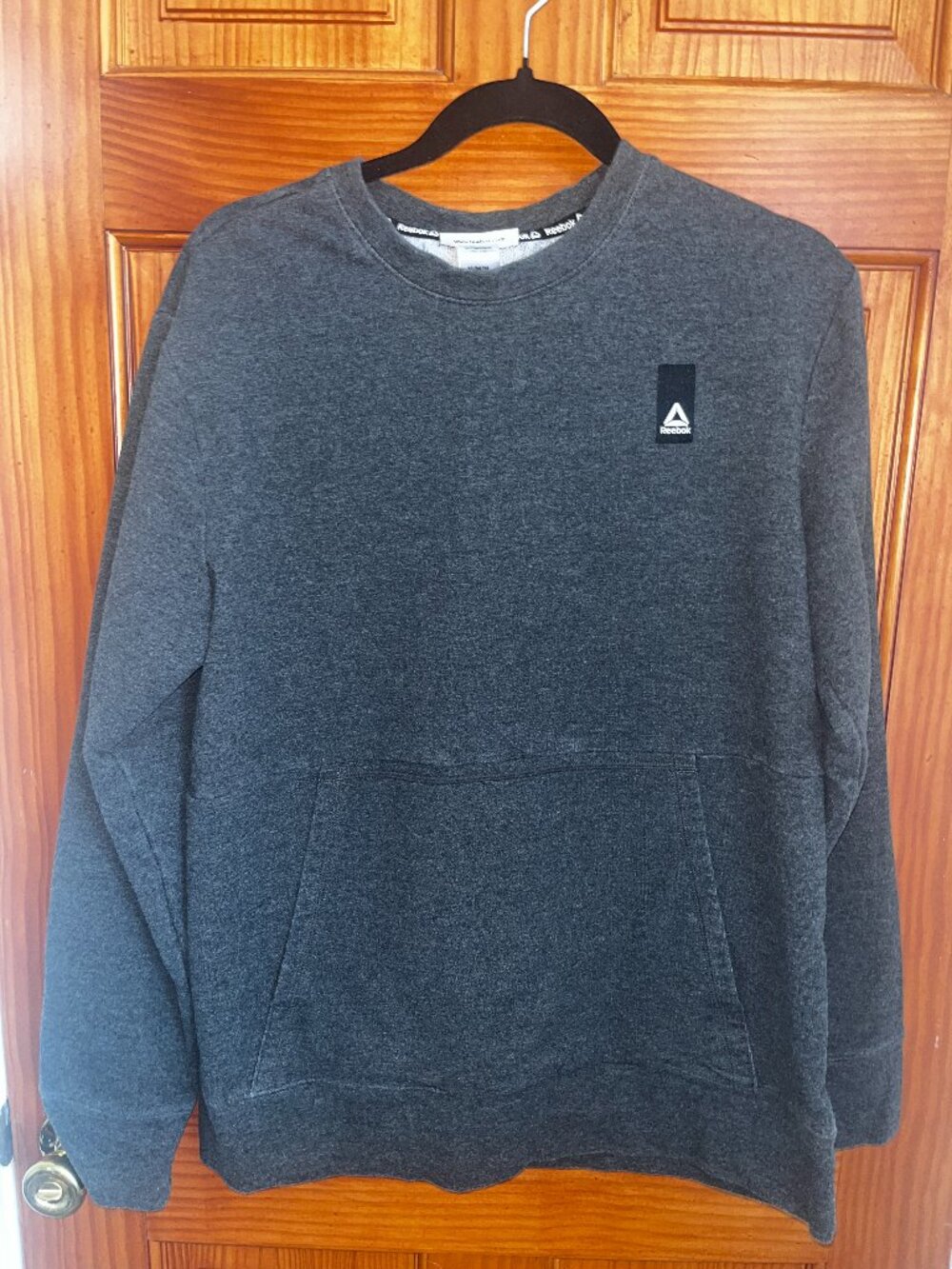 NWOT Reebok Men's Gray Crewneck Sweatshirt with Front Pocket
